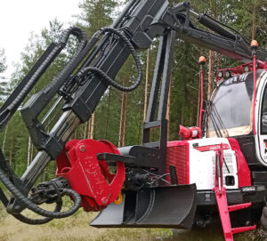 Metsäkoneen sammutusjärjestelmä.